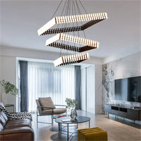 Modern Black and White Chandelier Living Room Decoration Piano Chandelier Luminaire Suspension Restaurant Hanging Light