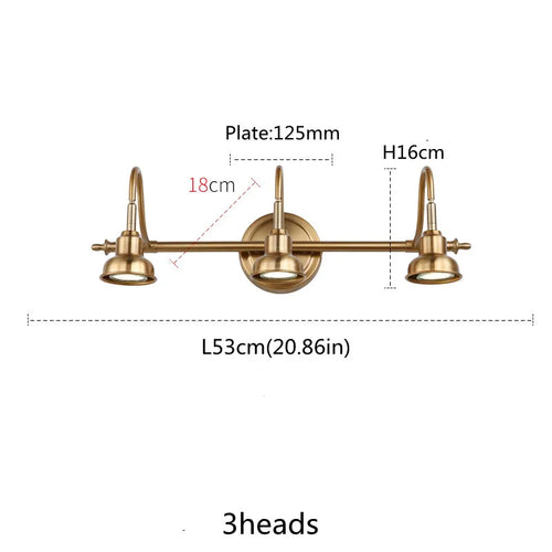 American Bronze Mirror Front Light , Bathroom Wall Lamps Mirror Light ,Powder Room Mirror Wall Lights Lighting LED Makeup Mirror - vue 19 sur 23
