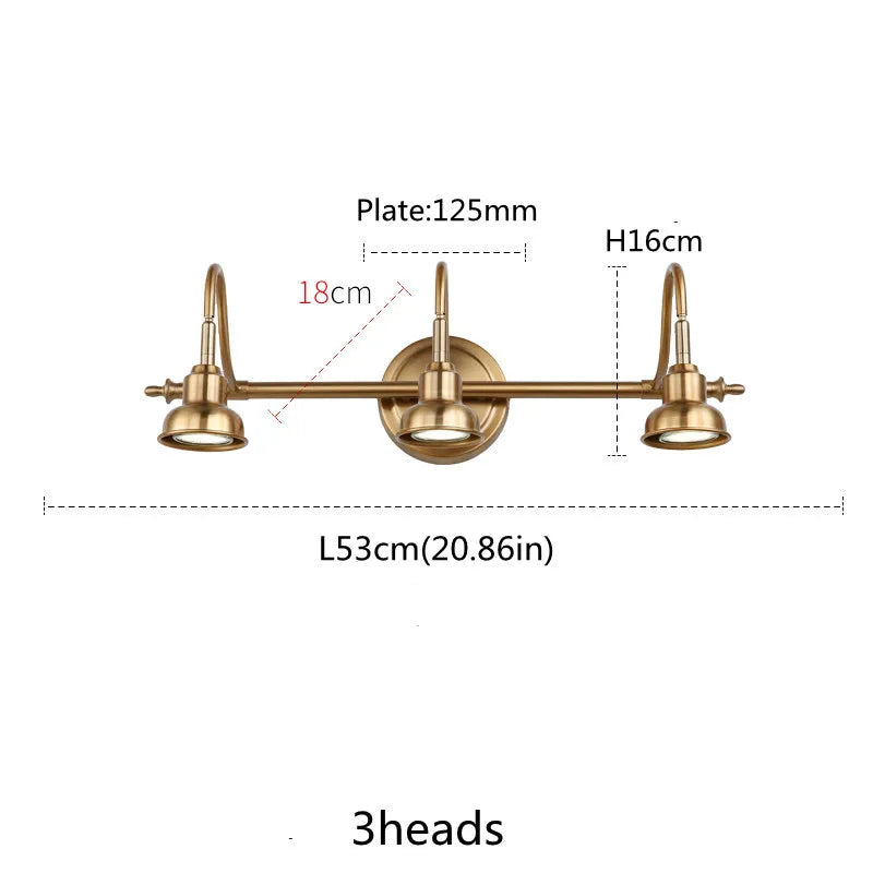 American Bronze Mirror Front Light , Bathroom Wall Lamps Mirror Light ,Powder Room Mirror Wall Lights Lighting LED Makeup Mirror - vue 18 sur 23