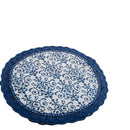 Chemin de table rayures bleu marine dentelle campagne