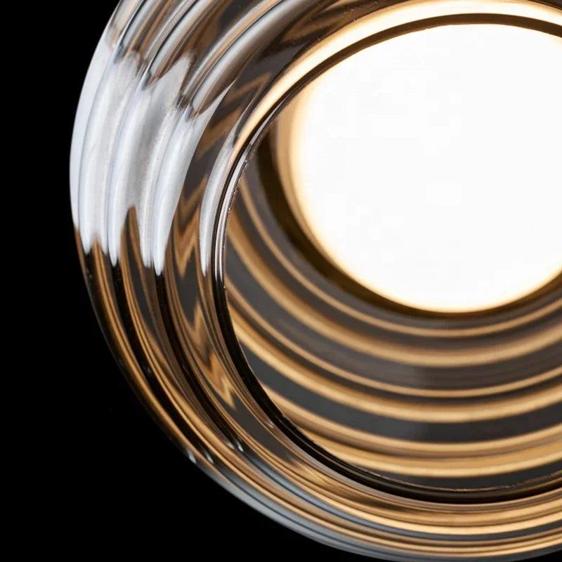 Modern nordic striped glass LED chandelier - vue 6 sur 7