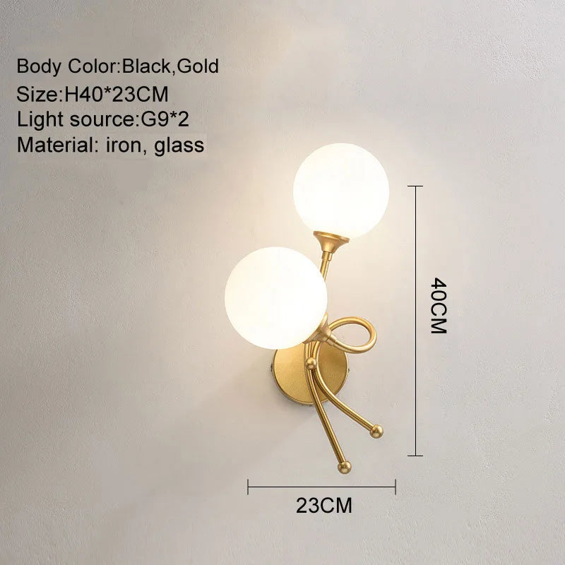 applique murale led avec boule de verre pour intérieur - vue 7 sur 10