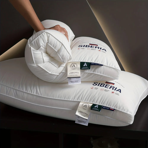 All Cotton Pillow with Thickened and Encrypted Core for Neck Protection, Available in 3 Heights, Bedroom Pillow, White - vue 2 sur 7