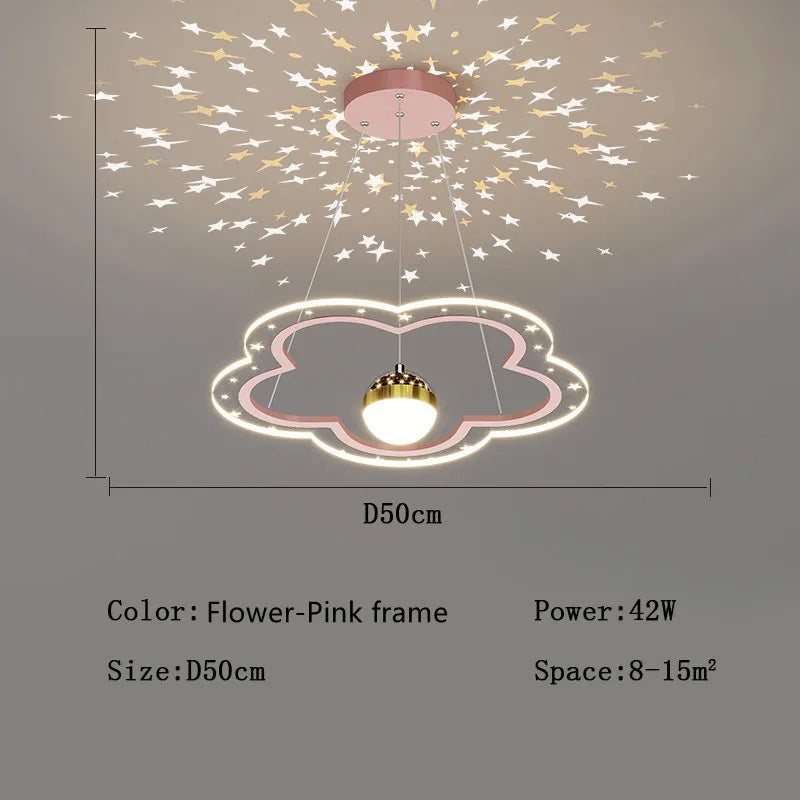 LED moderne créatif étoile suspension lumières enfants chambre lustre chambre salle d'étude maison dessin animé chambre d'enfants luminaires - vue 8 sur 21