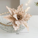 fleur de noël artificielle en velours pailleté décoration festive pour maison