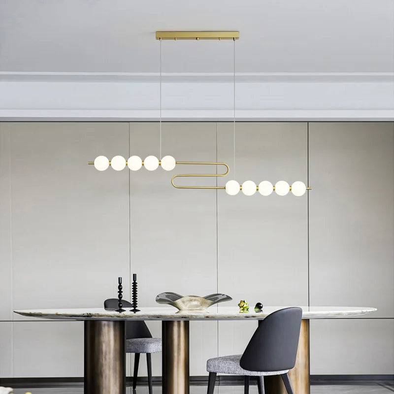 lustre led funky doré argenté pour éclairage intérieur décoratif - vue 4 sur 22