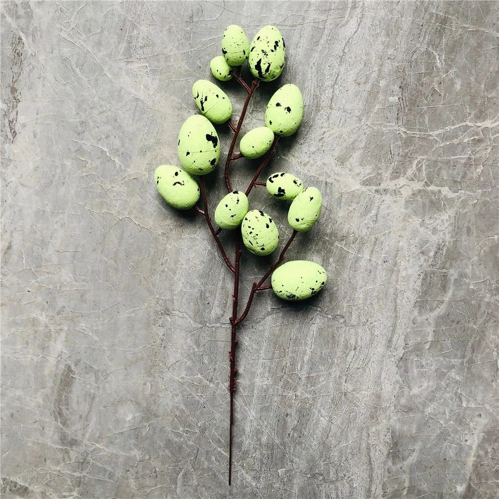 décoration de pâques en mousse œufs et plante artificielle pour la maison - vue 10 sur 19