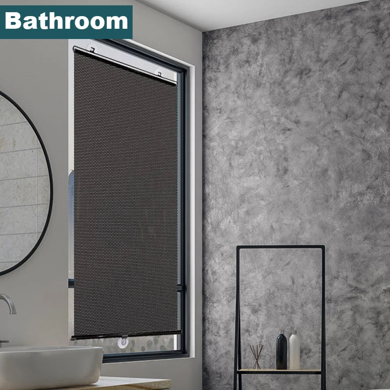 Store enrouleur occultant sans perçage à ventouses fenêtre