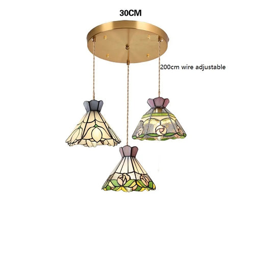 suspension fleur verre cuivre nordique moderne led iwhd europe syle - vue 14 sur 26