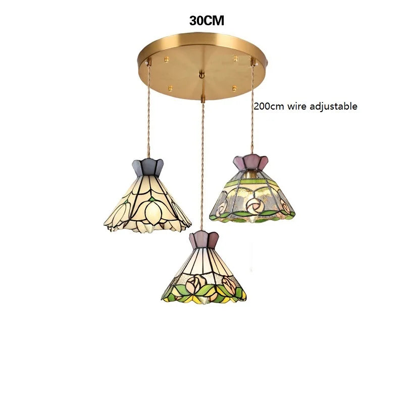 suspension fleur verre cuivre nordique moderne led iwhd europe syle - vue 13 sur 26