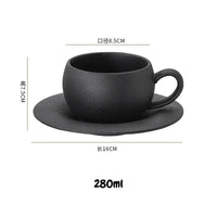 Mug ceramique style pierre volcanique avec soucoupe