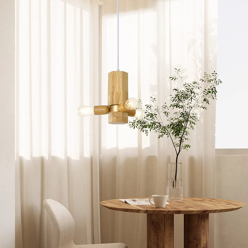 suspension nordique en bois pour décoration intérieure élégante - vue 4 sur 11