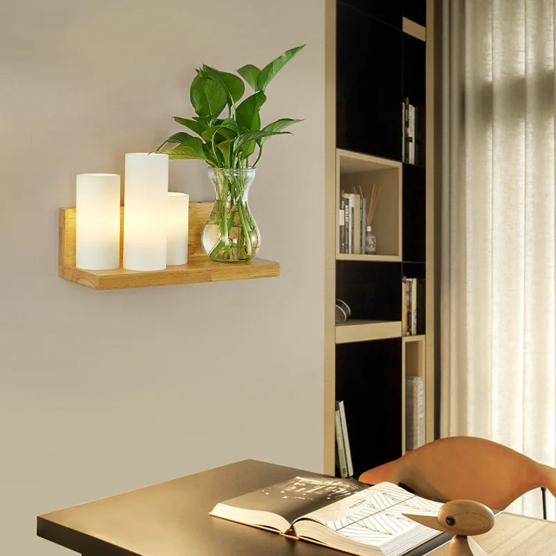 Nouvelle Applique murale nordique bois Art applique de chevet Led européen créatif éclairage intérieur couloir allée balcon cuisine décor lumière - vue 3 sur 14