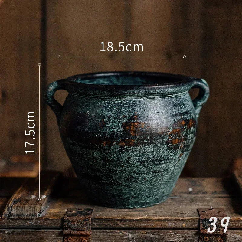jardinières en poterie rustiques pour décoration intérieure et extérieure