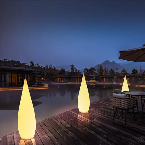 Éclairage solaire paysage RGB conception de gouttelettes d'eau étanche avec télécommande pour porche décorations de jardin lumières Led solaires extérieures - vue 3 sur 9