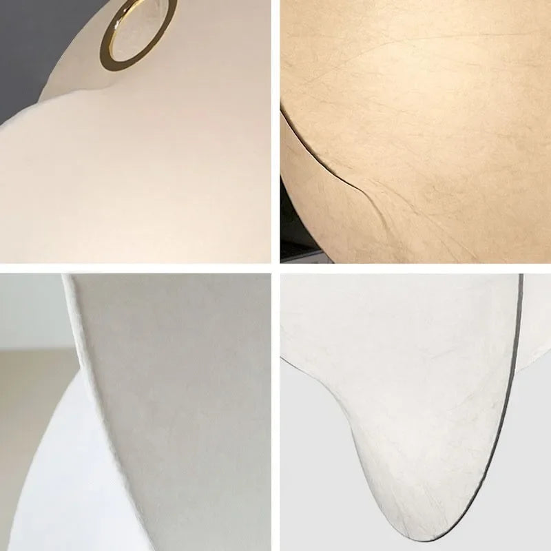 lustre led en soie nordique wabi sabi suspendu pour décoration maison - vue 7 sur 12