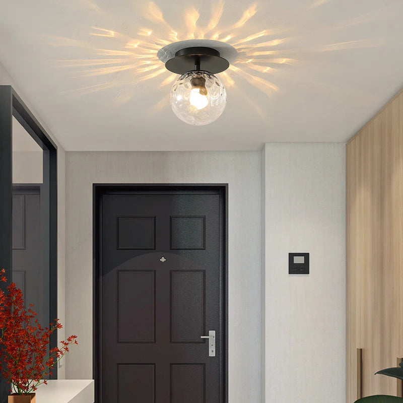 Plafonnier LED boule en verre moderne
