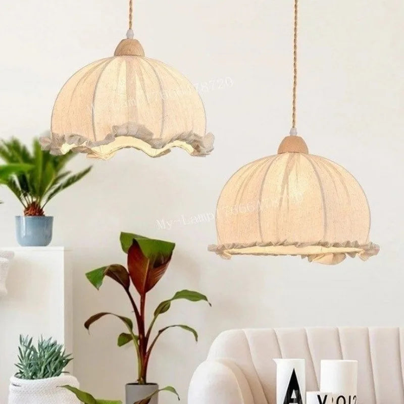 Lustre nordique en tissu de coton et de lin - vue 3 sur 16