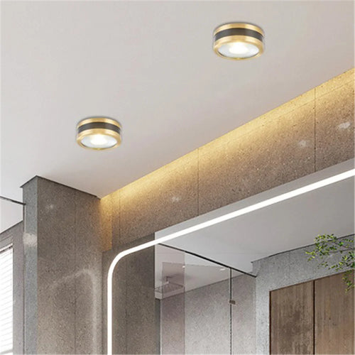 plafonnier led ultra fin en cuivre pour décoration intérieure moderne - vue 4 sur 12