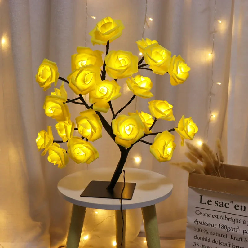 lampe de table led arbre cerisier cristal veilleuse nordique - vue 15 sur 19