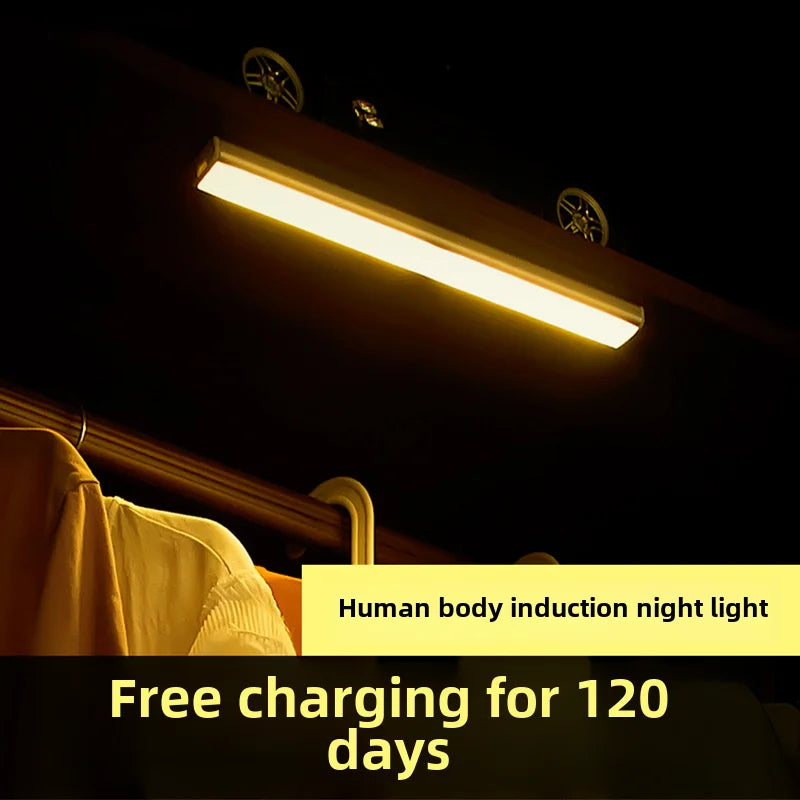 Luz inteligente humana portátil LED nocturna, carga por USB, inducción de emergencia, armario de cabecera, iluminación de interr - vue 4 sur 6