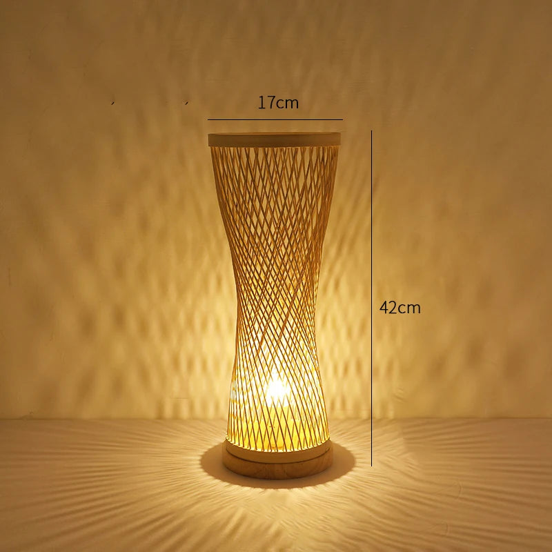 Lampe de Table en bambou tissée à la main - vue 5 sur 8