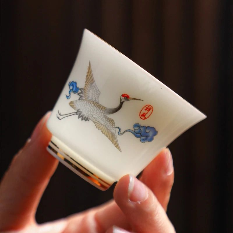 tasse à thé céramique peinte main style chinois