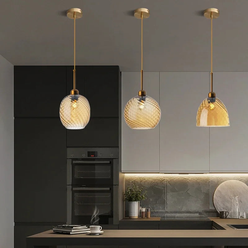 suspension moderne en verre design pour décoration intérieure - vue 7 sur 23