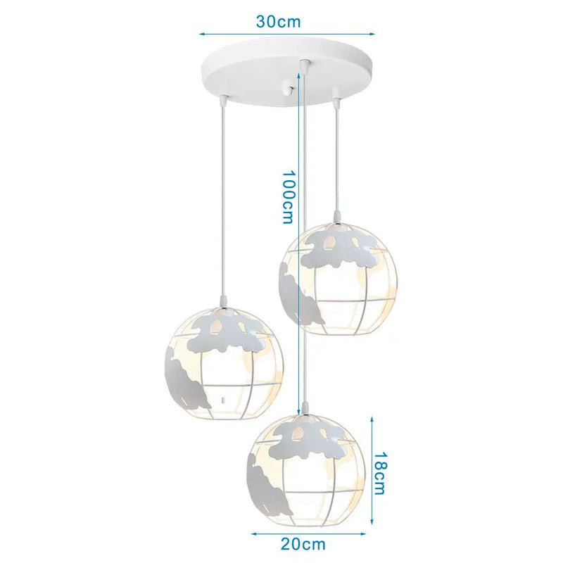 suspension en métal abat-jour globe style industriel moderne