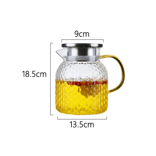 pichet en verre transparent résistant avec poignée design