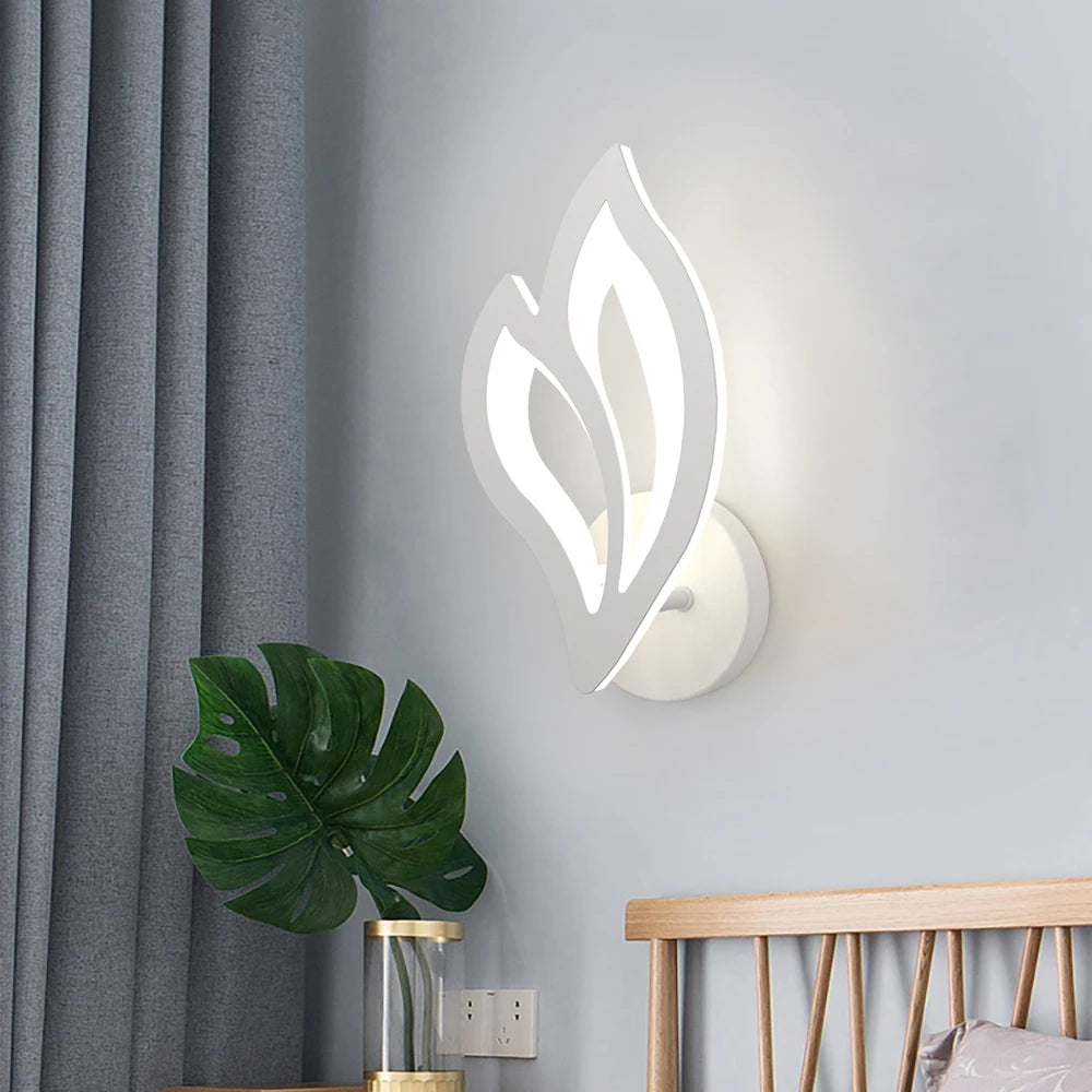 applique murale led moderne en forme de feuille pour éclairage intérieur - vue 4 sur 8