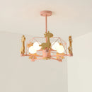 Kids Room Lighting Nordic Children Child Room Ceiling Light E27 Holder Star Diamond LED Suspension Wooden Hanging Lamp