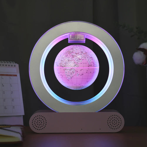 Magnetic Levitation Base Build-In Bluetooth & LED Light 4in Globe Desk Lamp Night Light for Room, Home, Office Desk Toys Decor - vue 5 sur 7