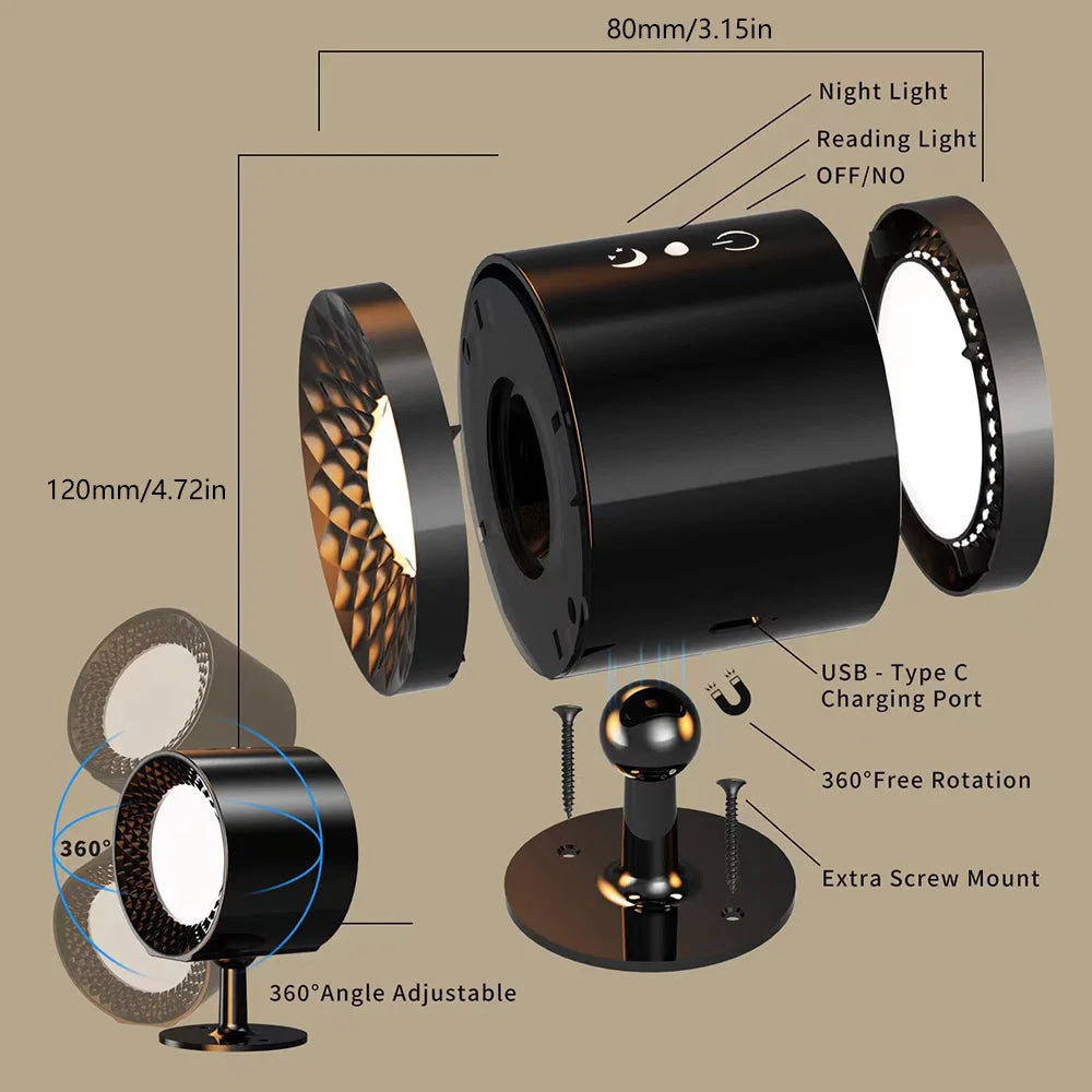 Tactile et télécommande intérieure sans fil Applique murale rechargeable alimenté par batterie LED appliques murales sans fil avec chargement USB - vue 6 sur 10