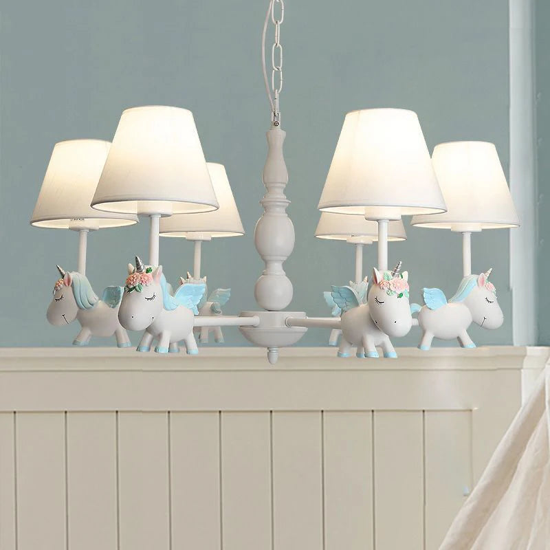 lustre licorne dessin animé pour chambre d'enfant suspendu - vue 6 sur 24