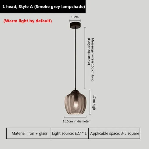 Lampe led suspendue verre design moderne - vue 9 sur 14