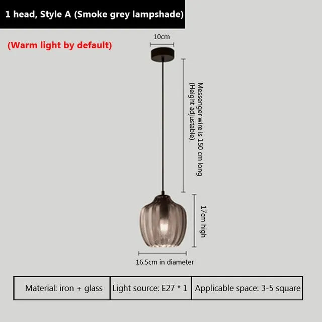 Lampe led suspendue verre design moderne - vue 8 sur 14