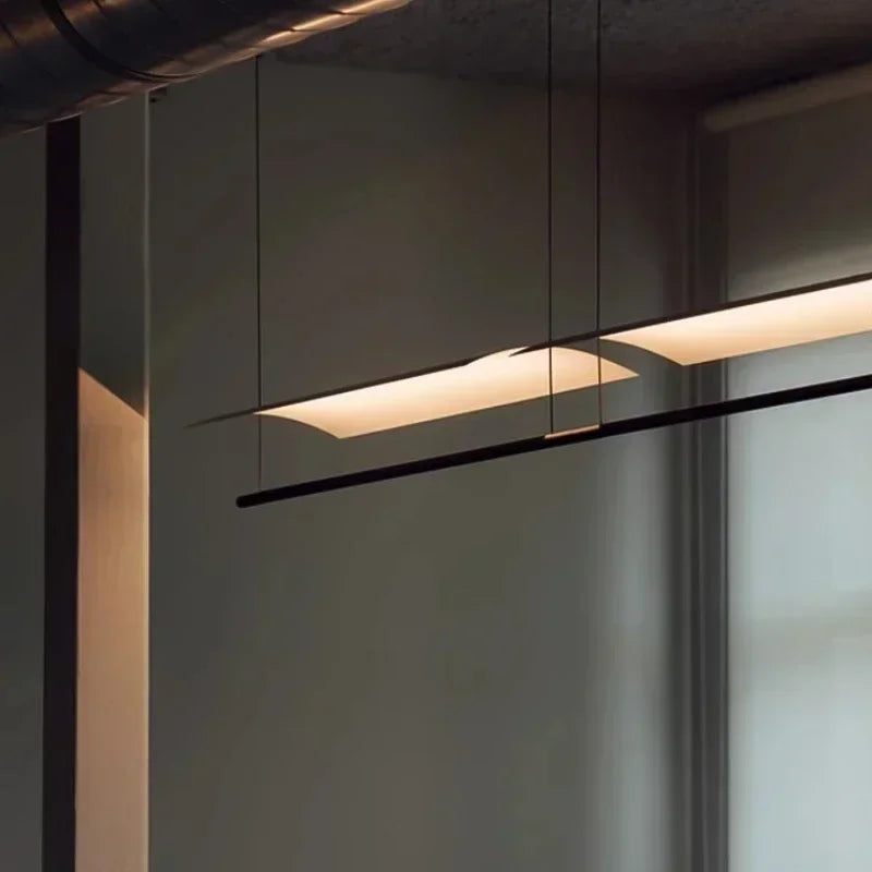 lustre suspendu moderne nordique éclairage design long et simple - vue 4 sur 12