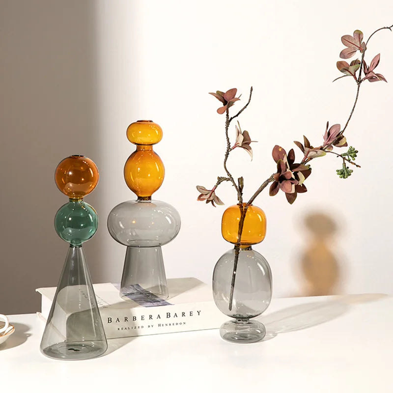 vase en verre teinté pour terrarium et décoration florale - vue 2 sur 18