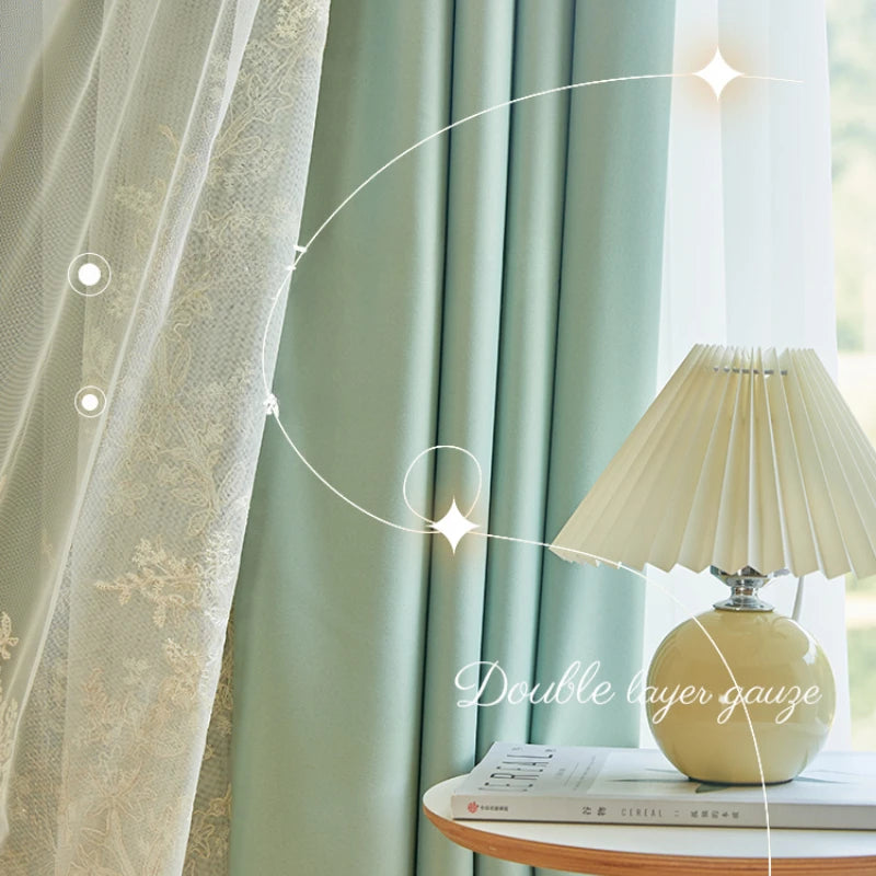 Rideau occultant motif floral style simple salon chambre - vue 5 sur 12