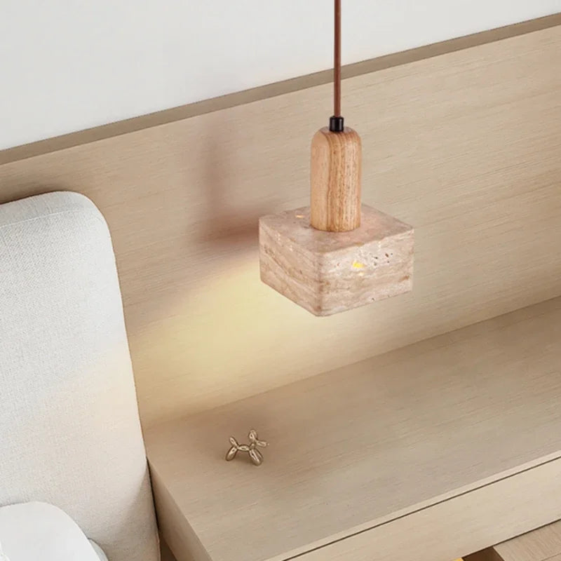 suspension en bois massif pour décoration intérieure créative rétro - vue 5 sur 7