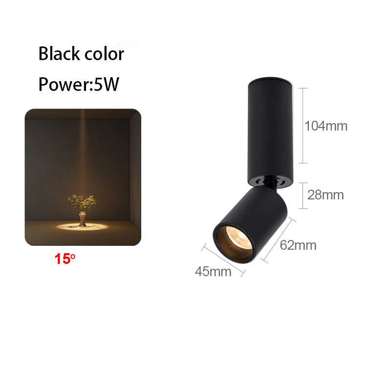 Adjustable angle LED spotlight for optimal ambient lighting