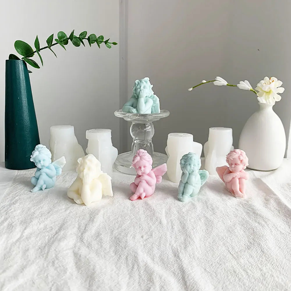 moule en silicone pour bougies parfumées d'ange et décorations en résine - vue 5 sur 11