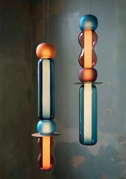 Suspension LED en verre teinté bar - vue 6 sur 21
