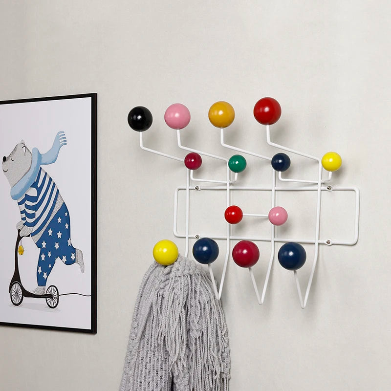 multi-colored coat rack versatile hook for children's wall decoration