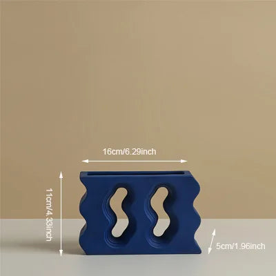 vase en céramique géométrique nordique pour fleurs séchées décoration maison - vue 9 sur 11