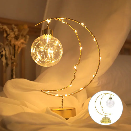 Lampe LED fer lune étoiles enfants - vue 10 sur 9