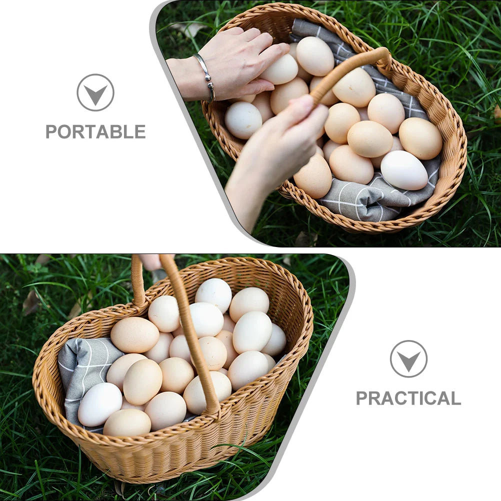 panier en rotin pour pique-nique avec poignée pratique - vue 8 sur 7