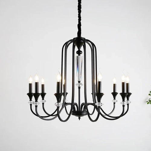 lustre rétro en cristal avec lampes led pour salon luxueux