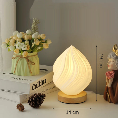 Lampe à poser Abat-jour imprimé en 3D de Style crème française - vue 12 sur 14